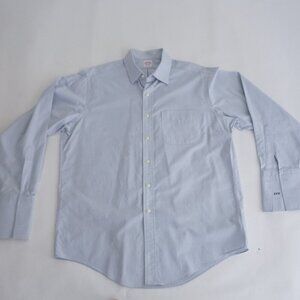 Brooks Brothers Makers Blue Button Down Luxury 100% Cotton Dress Shirt